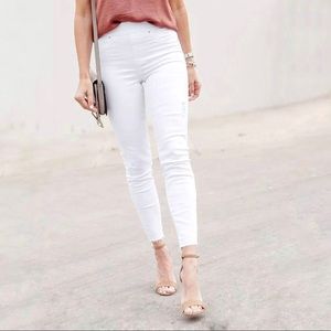 Spanx White Distressed Skinny Jeans